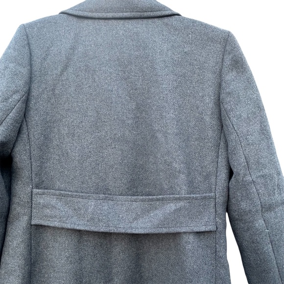 Tory Burch Runway Preppy Wool Gold Clasp Logo Gray Coat - Picture 9 of 15